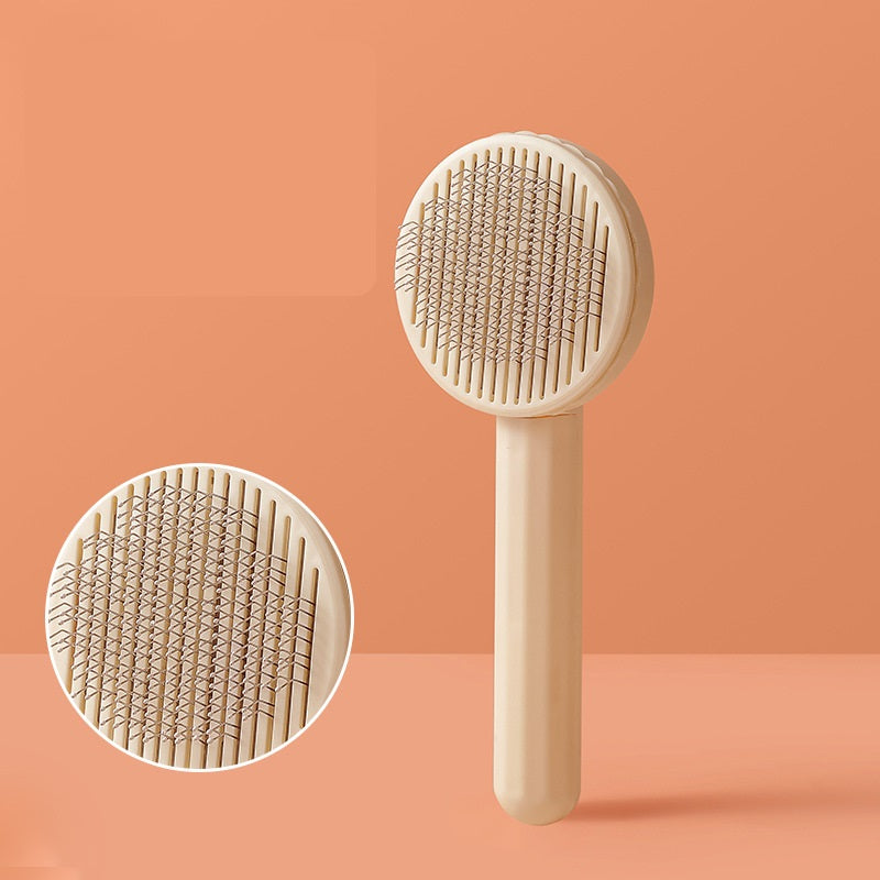 Self-Cleaning Pet Grooming Slicker Brush for Cats & Dogs
