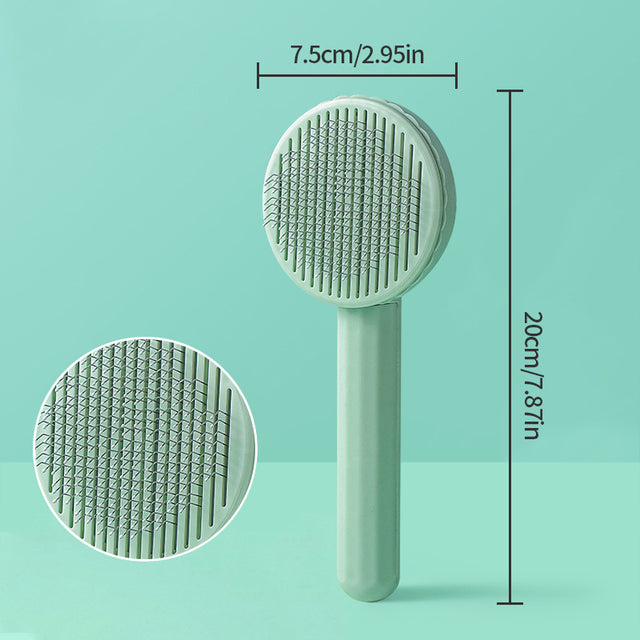 Self-Cleaning Pet Grooming Slicker Brush for Cats & Dogs